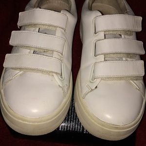 Sandro White Leather Velcro Sneakers!